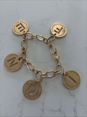 Gold Letter Charm Bracelet - Women Jewelry By FENDI